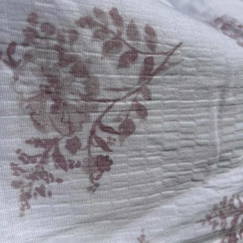 SHABBY CHIC 2 Cotton Floral Pillow Shams Fringe Pink‎ Rose Print Cottagecore